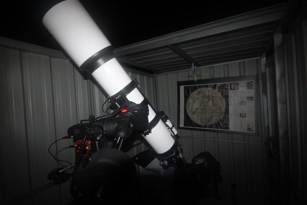 The observatory houses a 6-inch refractor on a computerized drive mount
